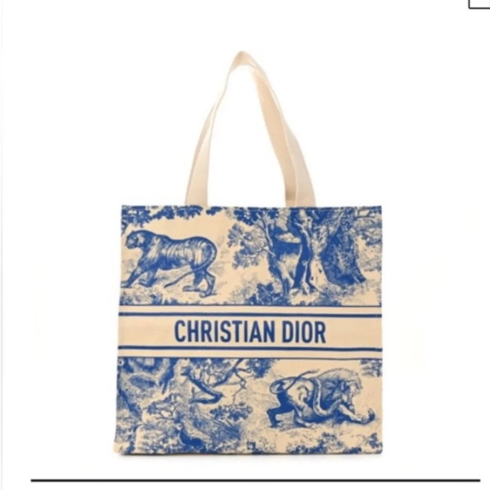 Christian Dior straw tote